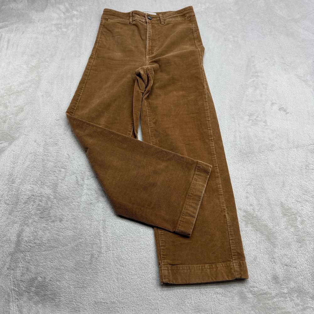 Everlane Wide Leg Corduroy Pants Womens 2 Brown High Rise Preppy Retro Trousers